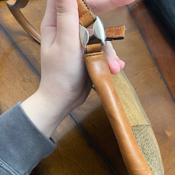 Patchwork Suede Leather Bag in Tan and Brown - Picture 7 of 9